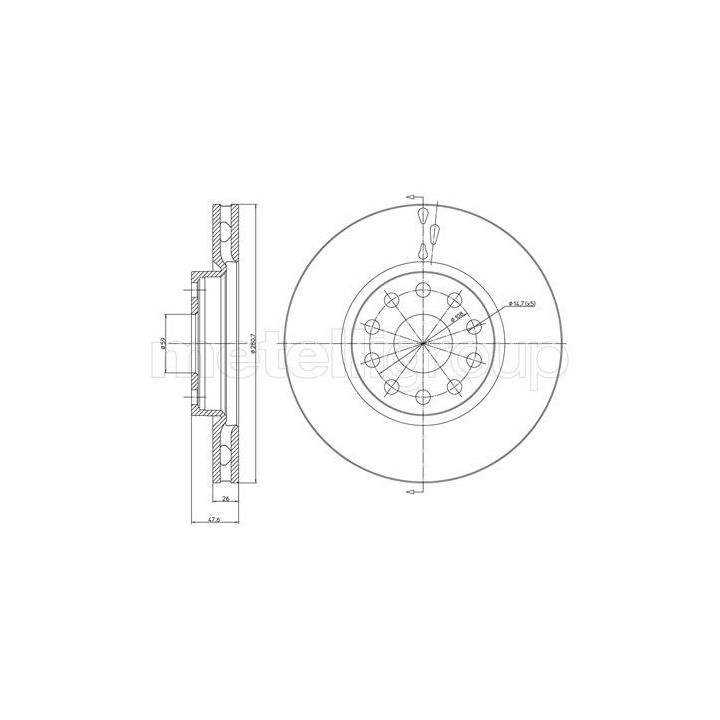 Stabdžių diskas METELLI 23-0409C