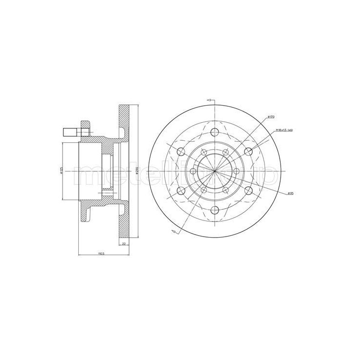 Stabdžių diskas METELLI 23-0481