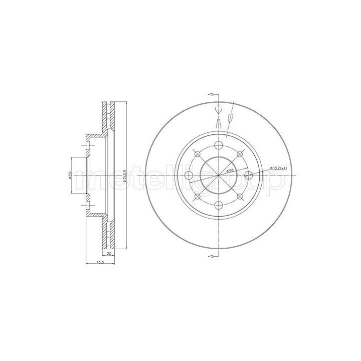 Stabdžių diskas METELLI 23-0496