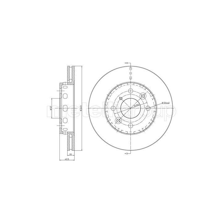 Stabdžių diskas METELLI 23-0504