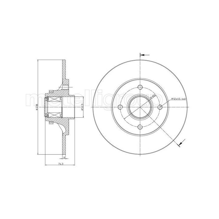 Stabdžių diskas METELLI 23-0516