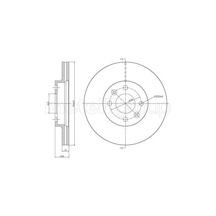 Stabdžių diskas METELLI 23-0550C