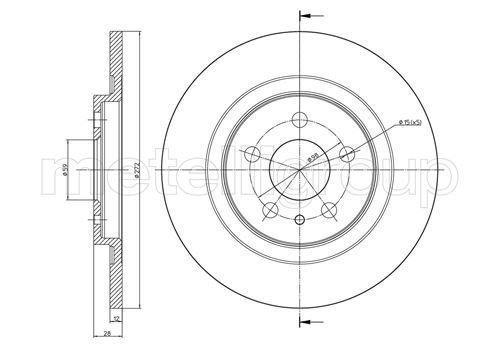 Stabdžių diskas METELLI 23-0554C
