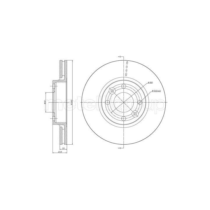 Stabdžių diskas METELLI 23-0641C