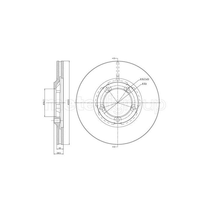 Stabdžių diskas METELLI 23-0654
