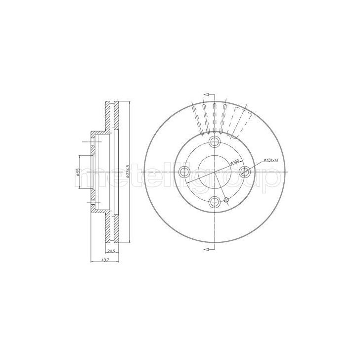 Stabdžių diskas METELLI 23-0668C