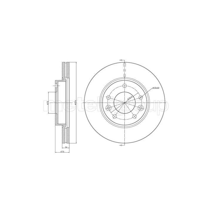 Stabdžių diskas METELLI 23-0694
