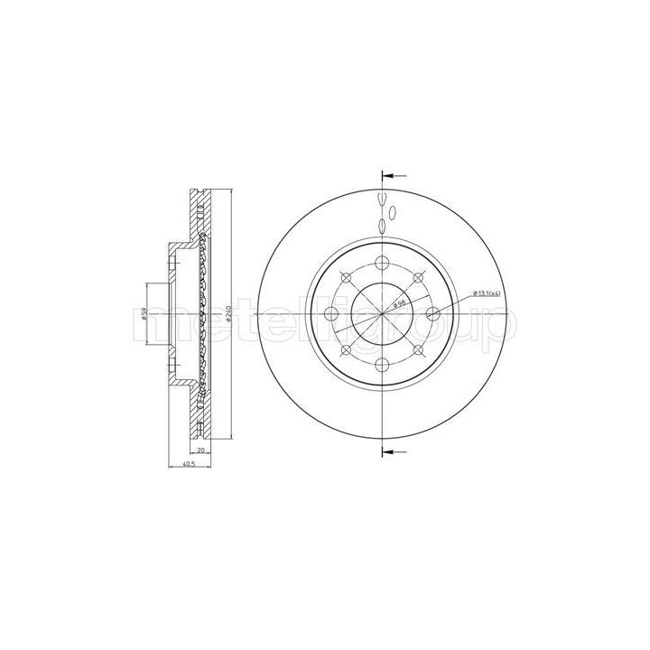 Stabdžių diskas METELLI 23-0754C