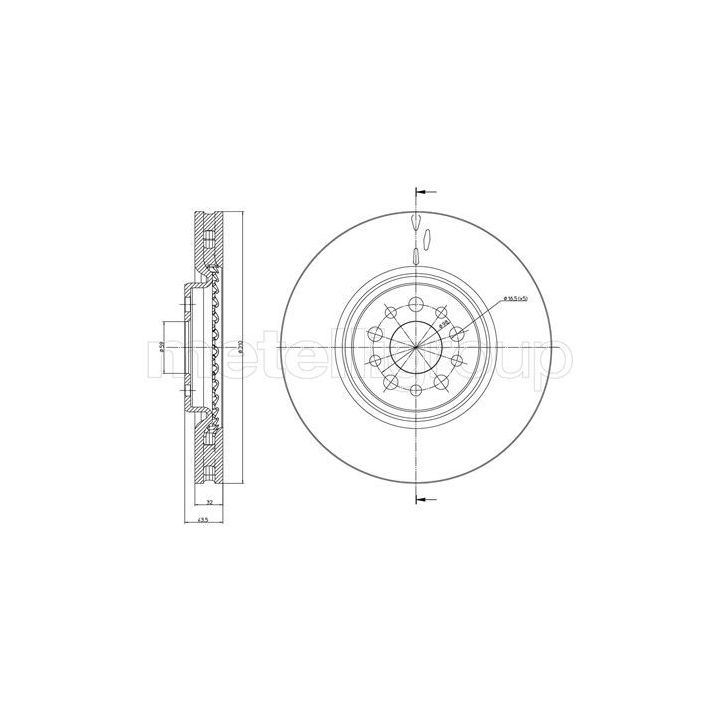 Stabdžių diskas METELLI 23-0821C