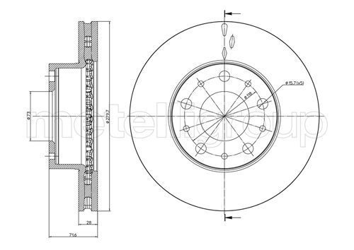 Stabdžių diskas METELLI 23-0884C