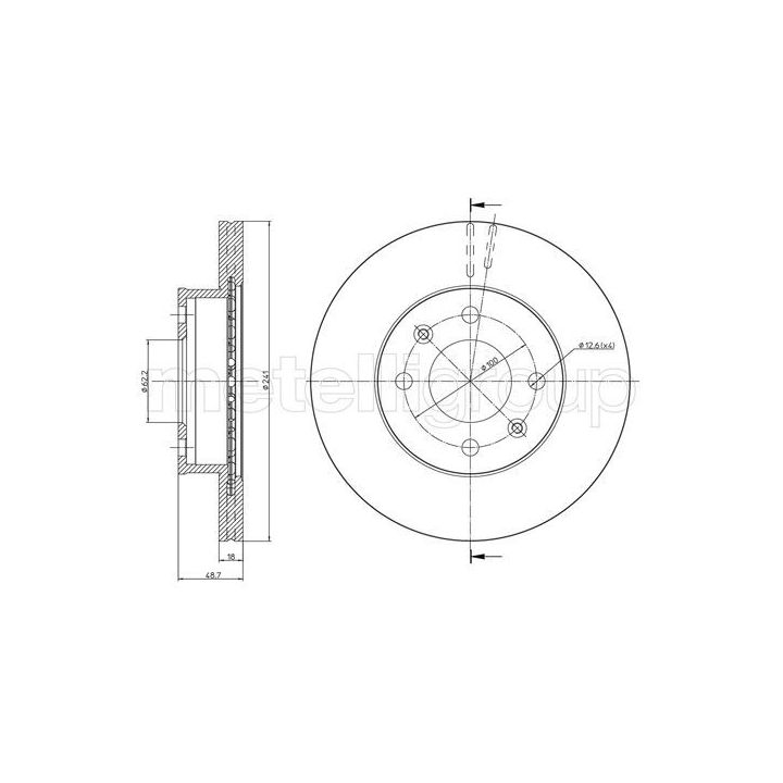 Stabdžių diskas METELLI 23-0926C