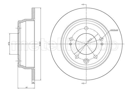 Stabdžių diskas METELLI 23-0928C