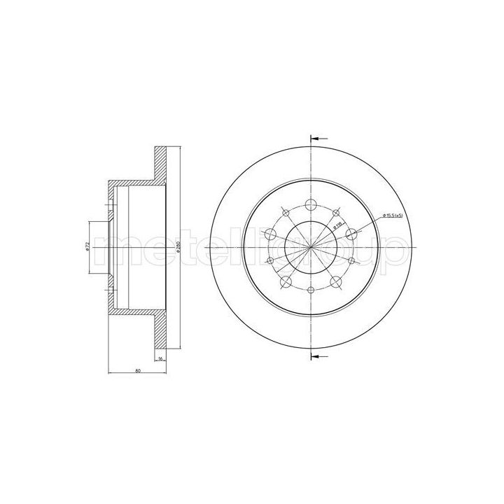 Stabdžių diskas METELLI 23-0952C
