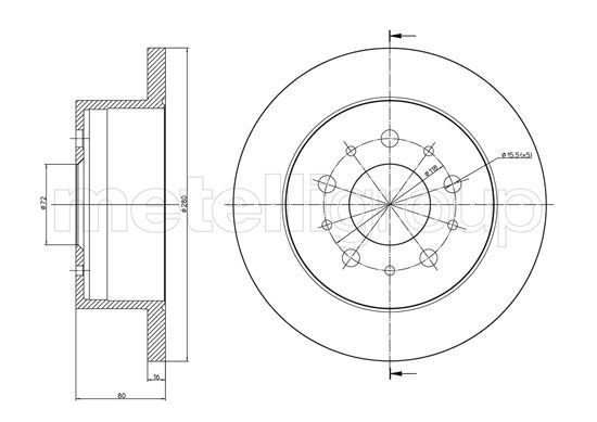 Stabdžių diskas METELLI 23-0952C