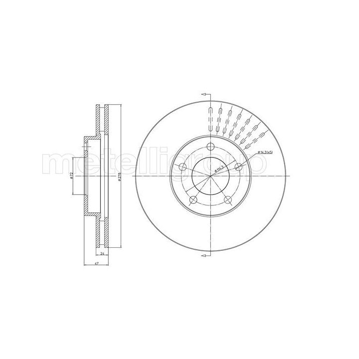 Stabdžių diskas METELLI 23-1036C