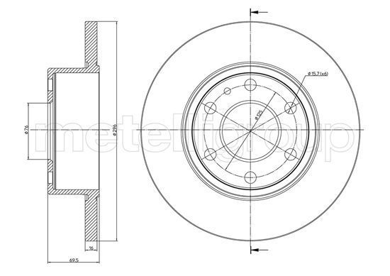 Stabdžių diskas METELLI 23-1038C