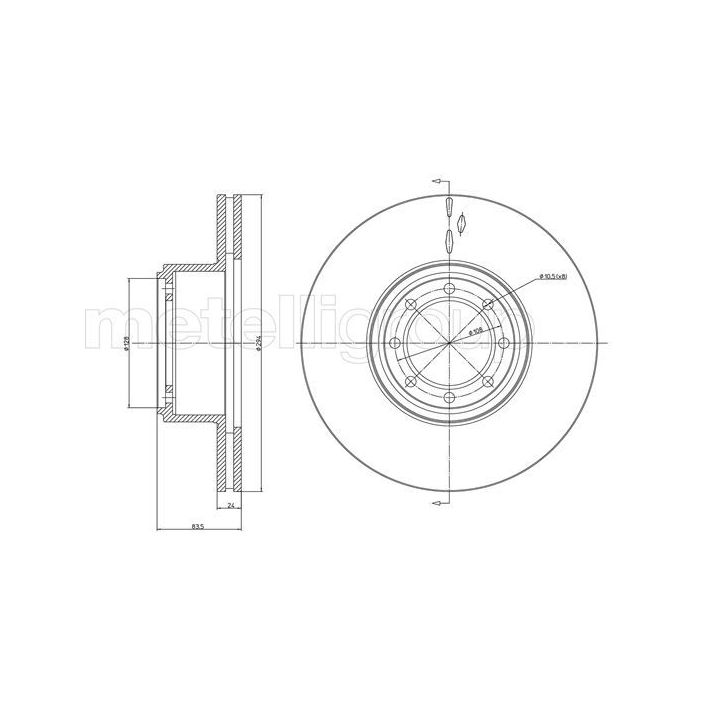 Stabdžių diskas METELLI 23-1040C