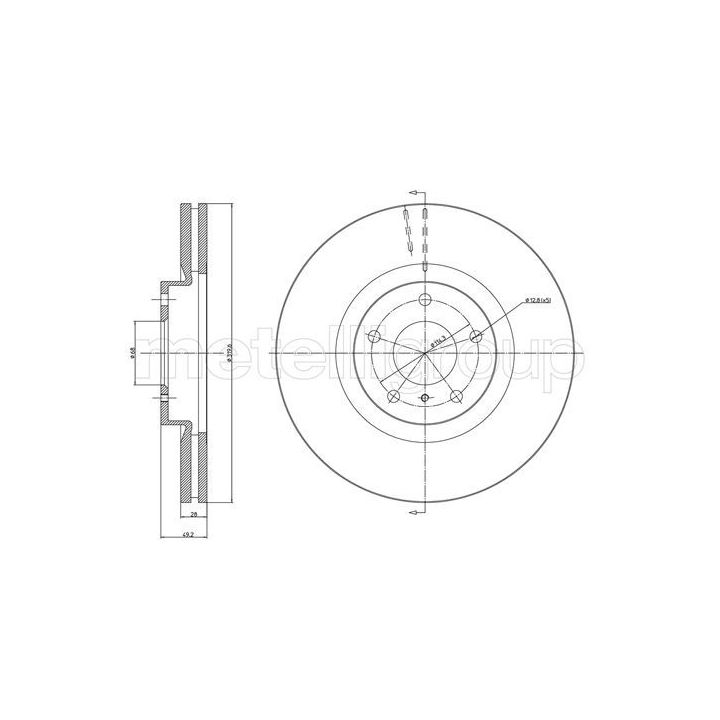 Stabdžių diskas METELLI 23-1070C