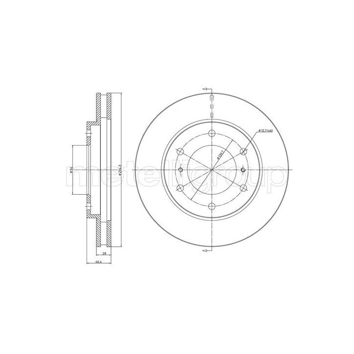 Stabdžių diskas METELLI 23-1076C
