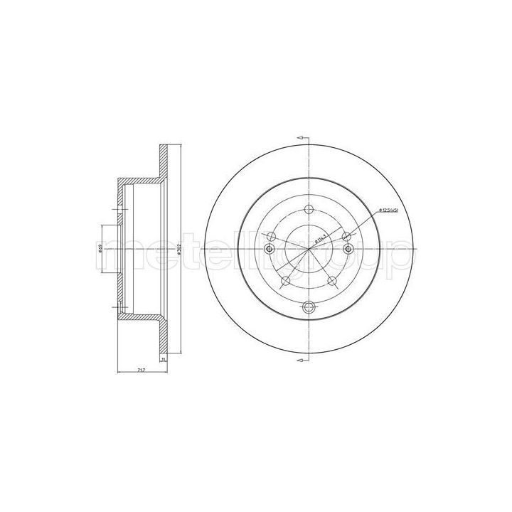 Stabdžių diskas METELLI 23-1143C