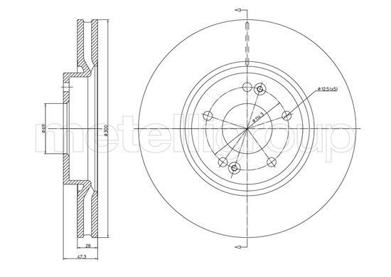 Stabdžių diskas METELLI 23-1162C