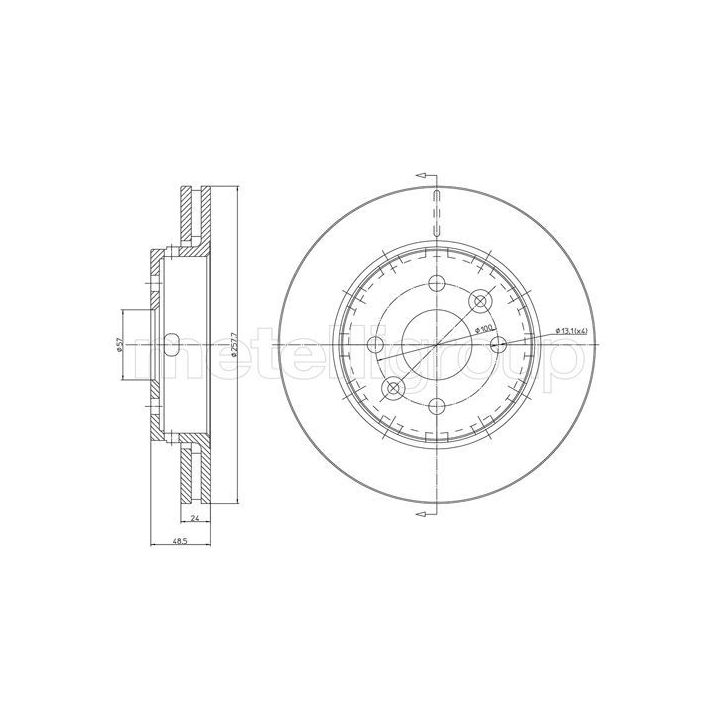 Stabdžių diskas METELLI 23-1164C