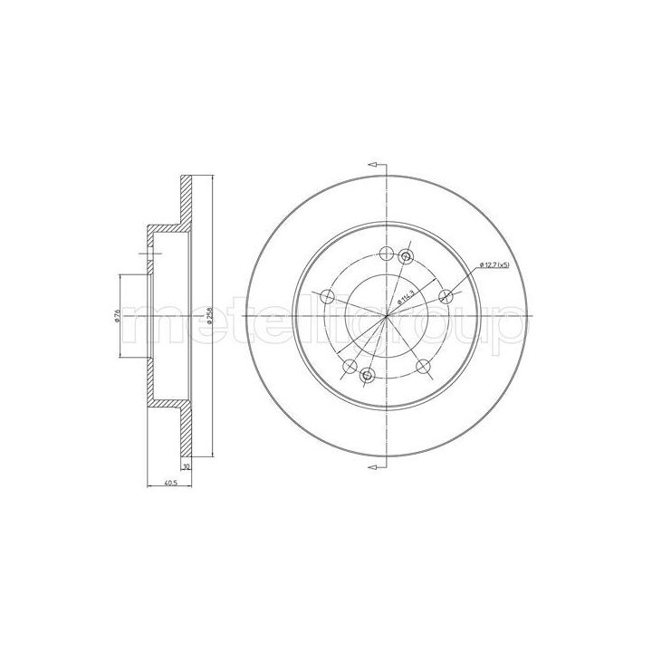 Stabdžių diskas METELLI 23-1284C