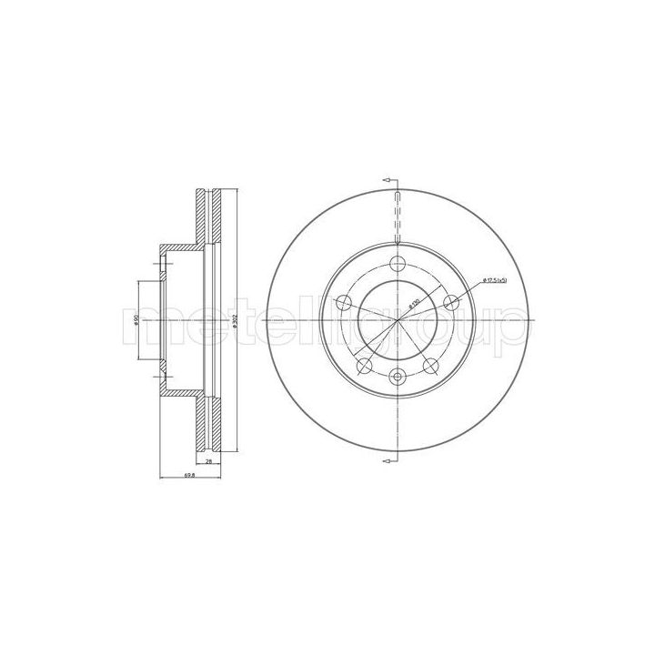Stabdžių diskas METELLI 23-1286C