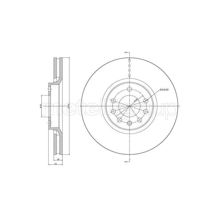 Stabdžių diskas METELLI 23-1353C