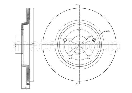 Stabdžių diskas METELLI 23-1382C