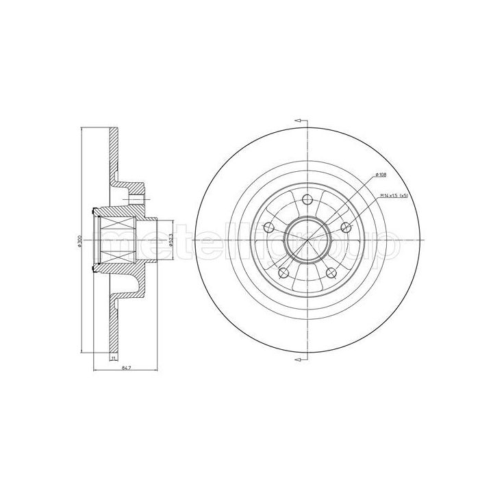 Stabdžių diskas METELLI 23-1396