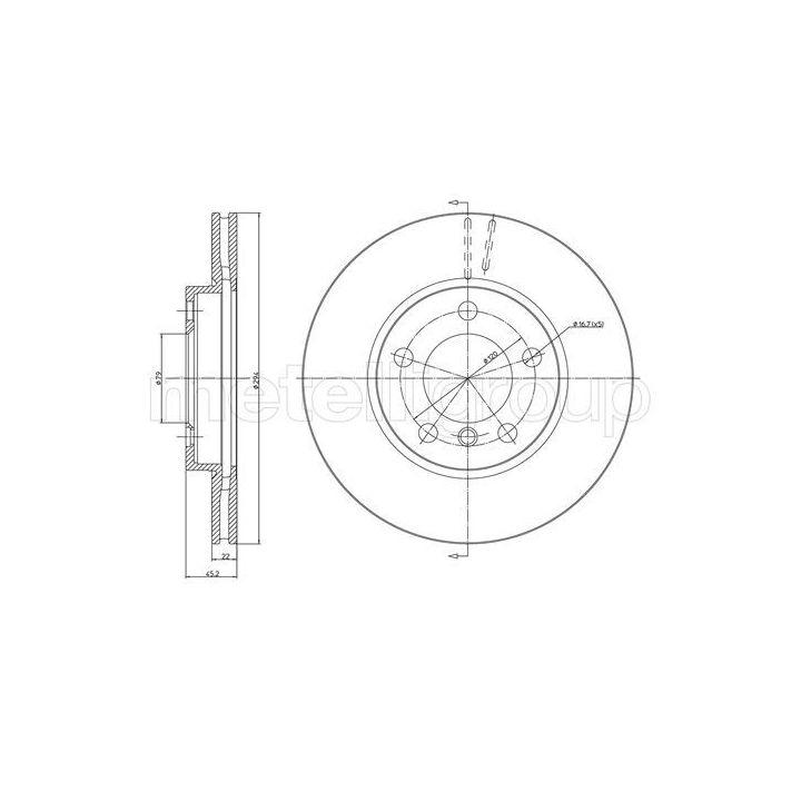 Stabdžių diskas METELLI 23-1408C