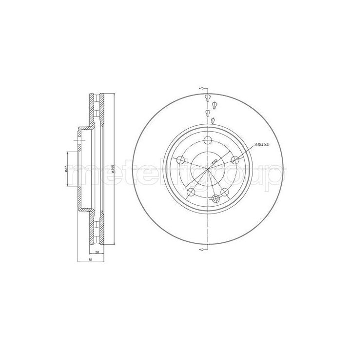 Stabdžių diskas METELLI 23-1439C