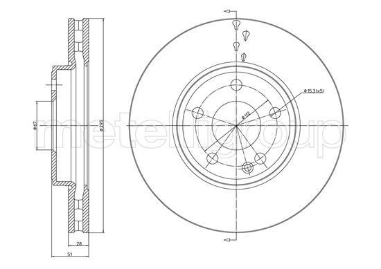 Stabdžių diskas METELLI 23-1439C