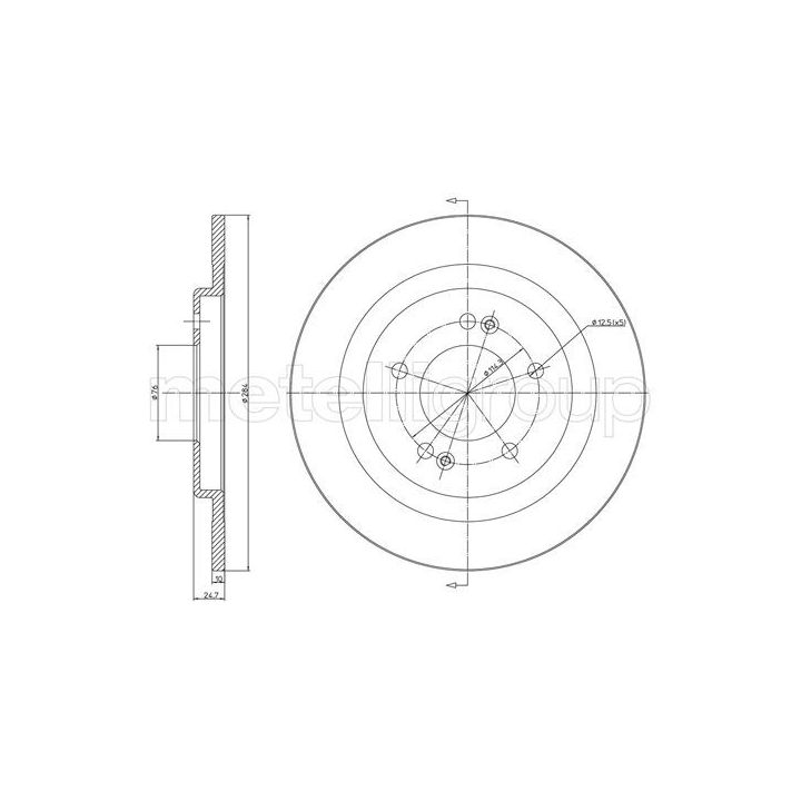 Stabdžių diskas METELLI 23-1472C