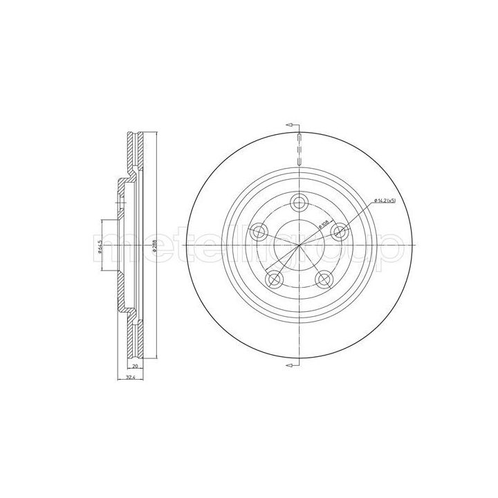 Stabdžių diskas METELLI 23-1492C