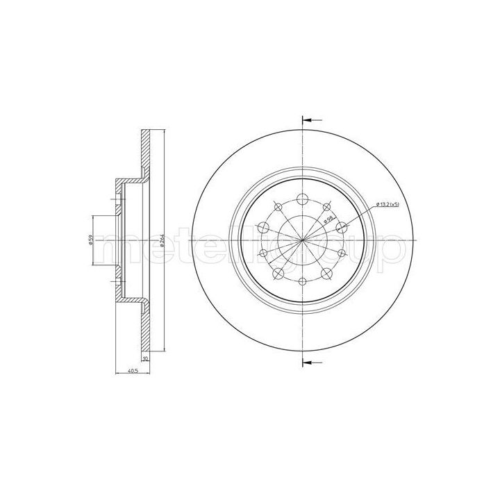 Stabdžių diskas METELLI 23-1506C