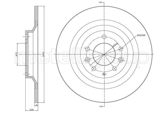 Stabdžių diskas METELLI 23-1552C