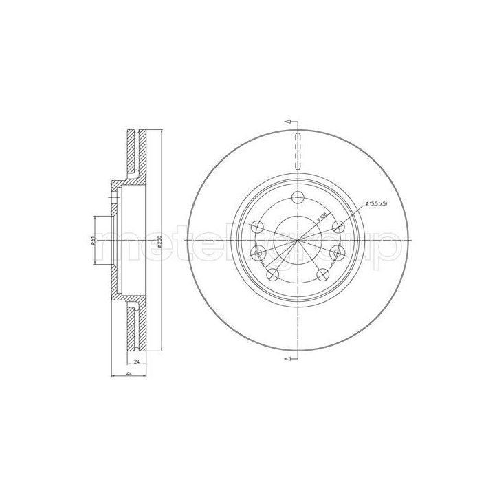 Stabdžių diskas METELLI 23-1563C