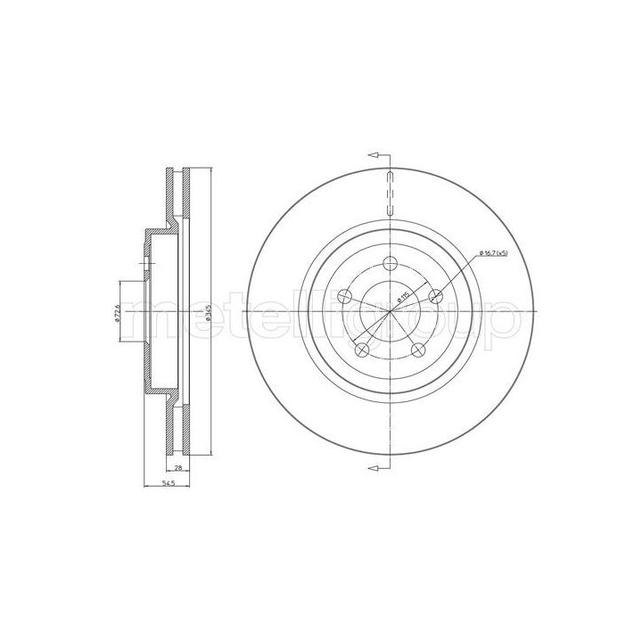 Stabdžių diskas METELLI 23-1632C