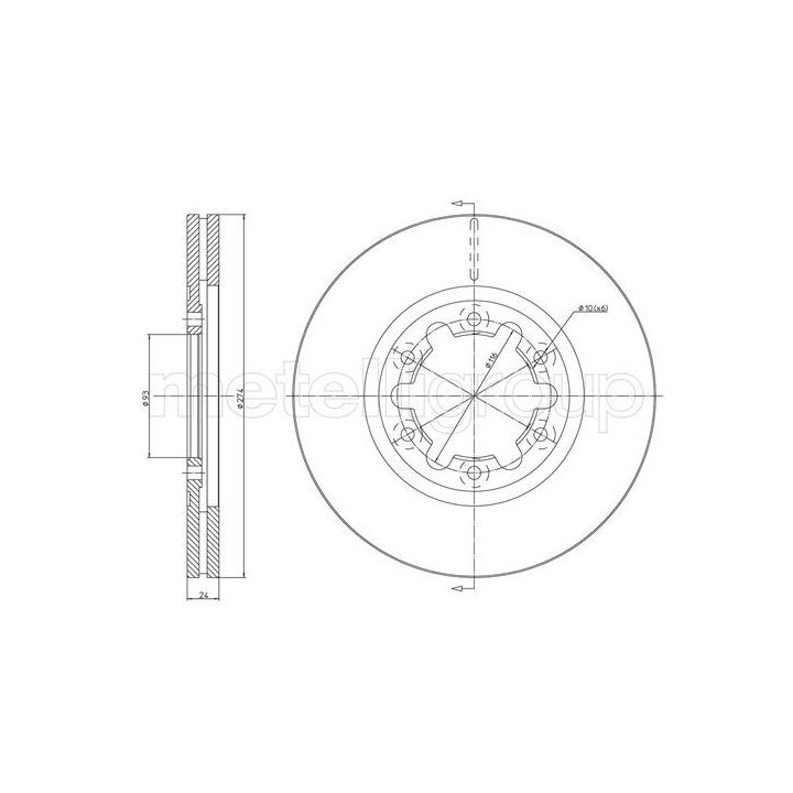 Stabdžių diskas METELLI 23-1675C
