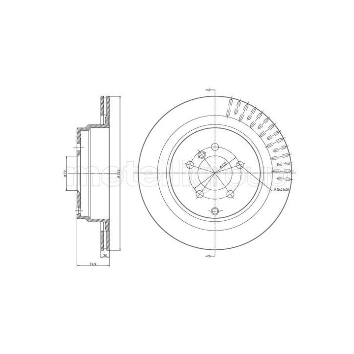 Stabdžių diskas METELLI 23-1731C