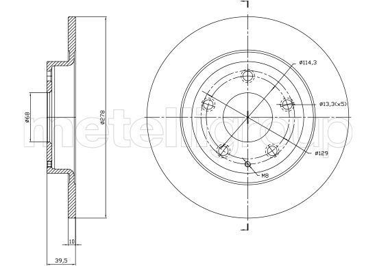 Stabdžių diskas METELLI 23-1757C
