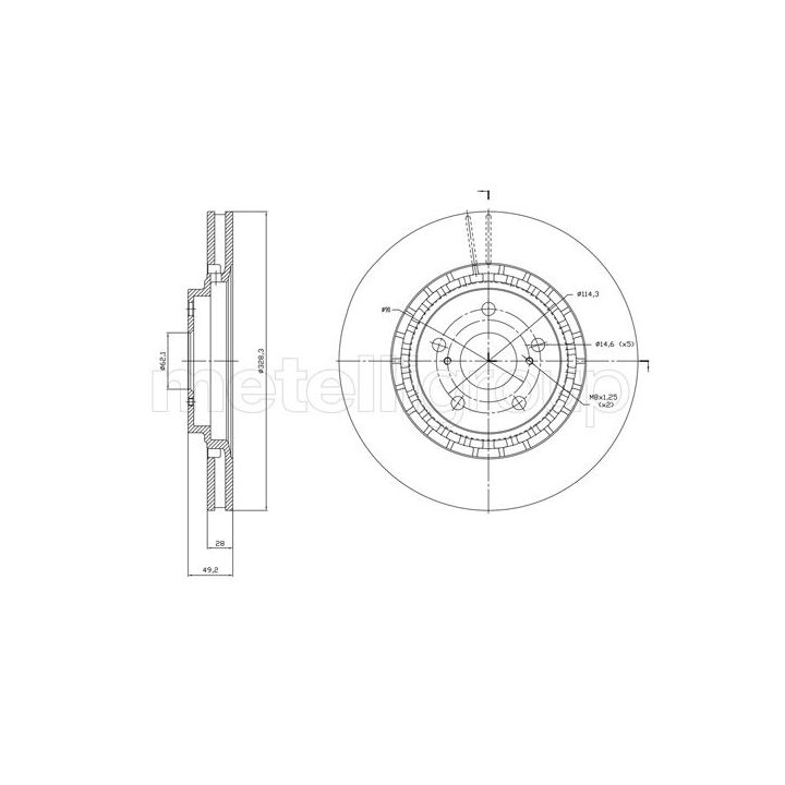 Stabdžių diskas METELLI 23-1825C