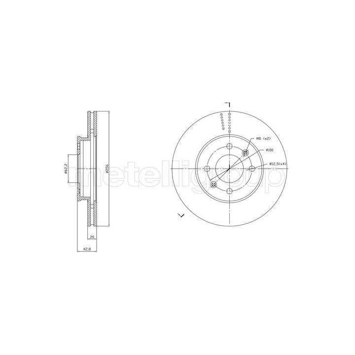 Stabdžių diskas METELLI 23-1870C