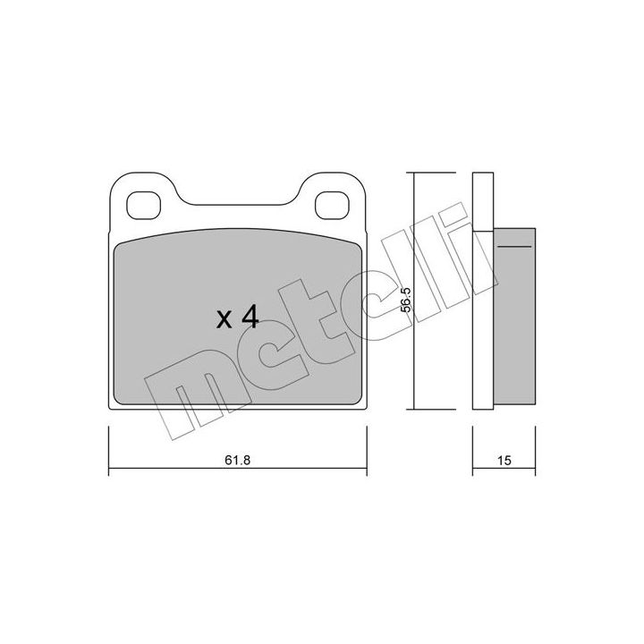 Stabdžių trinkelių rinkinys, diskinis stabdys METELLI 22-0003-0