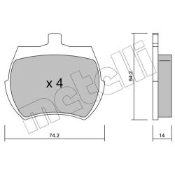 Stabdžių trinkelių rinkinys, diskinis stabdys METELLI 22-0019-0