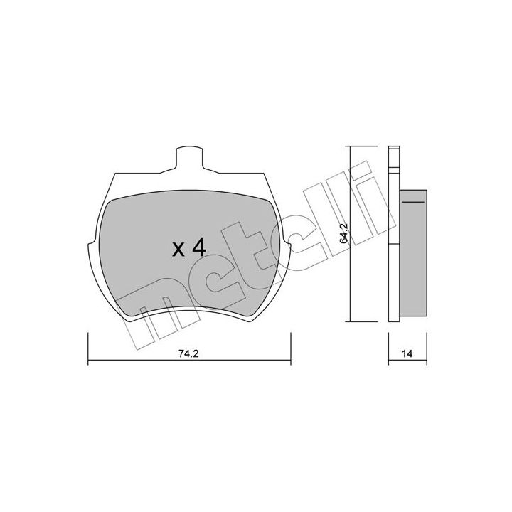 Stabdžių trinkelių rinkinys, diskinis stabdys METELLI 22-0019-0