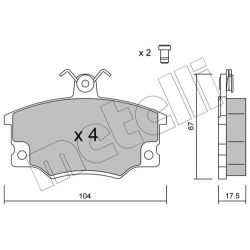 Stabdžių trinkelių rinkinys, diskinis stabdys METELLI 22-0030-1