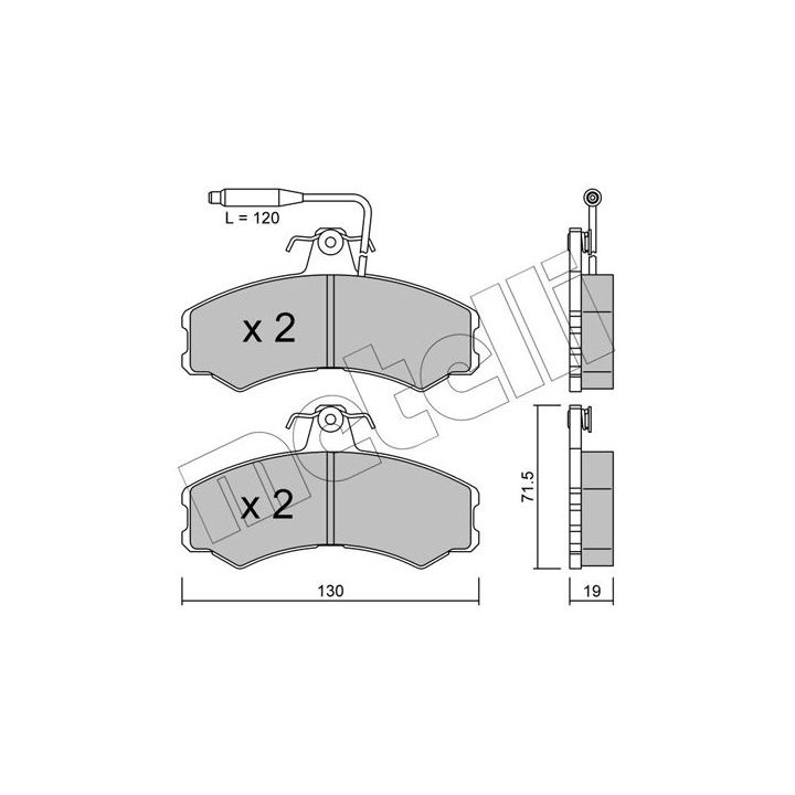 Stabdžių trinkelių rinkinys, diskinis stabdys METELLI 22-0031-0